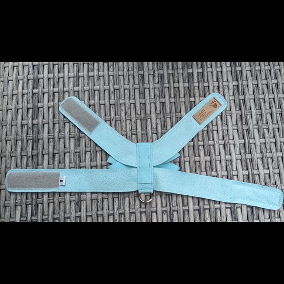 Susan Lanci Tiffany blue Ultrasuede Swarovski Dog Harness / Small - Picture 2 of 2